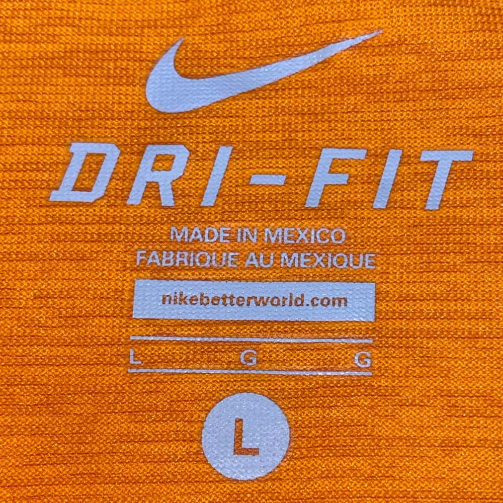 Nike Dri-FIT T-Shirt Mens Large Orange Athletic Performance Training Shirt - Picture 2 of 7
